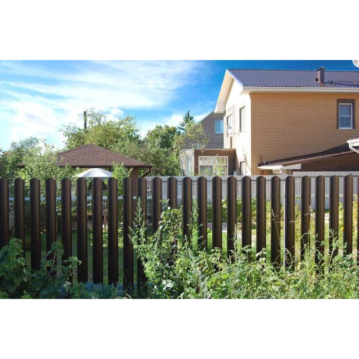 Штакетник П-образный А фигурный Grand Line 0,5 Satin RR 32 Темно-Коричневый